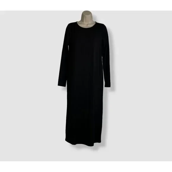 Eileen Fisher Women's Jewel Neck Midi-Dress - Black - Size Xs